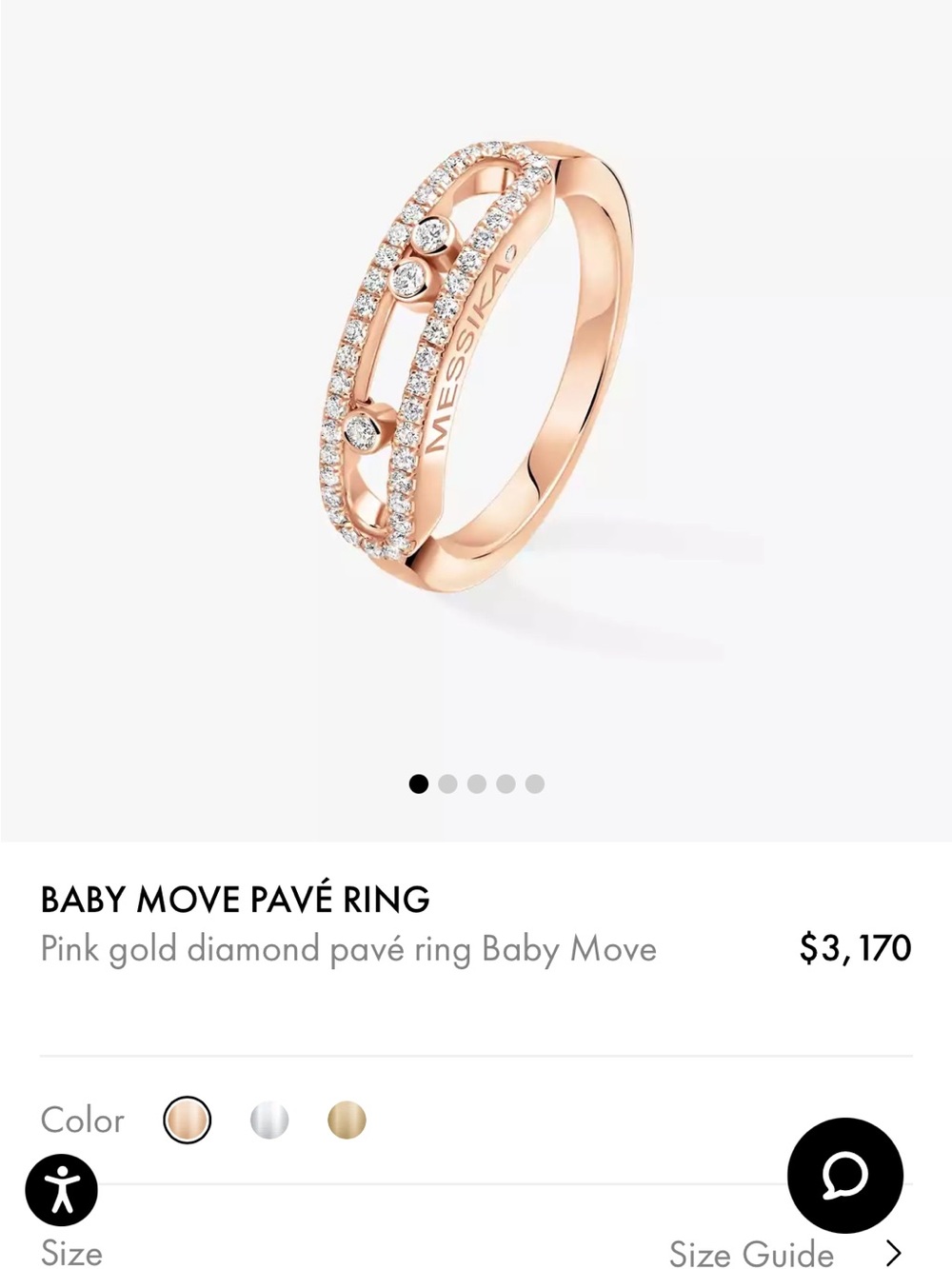 Messika Pink Gold Pavé Baby Move Ring